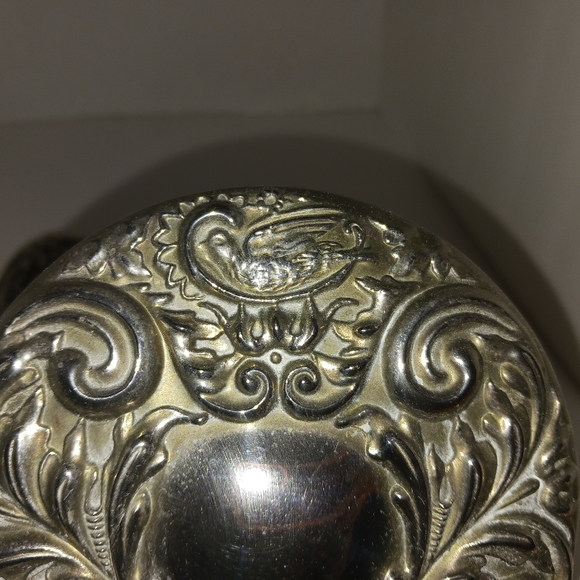 Vintage Silver Tone Ornate Brush & Mirror Set - Picture 8 of 13